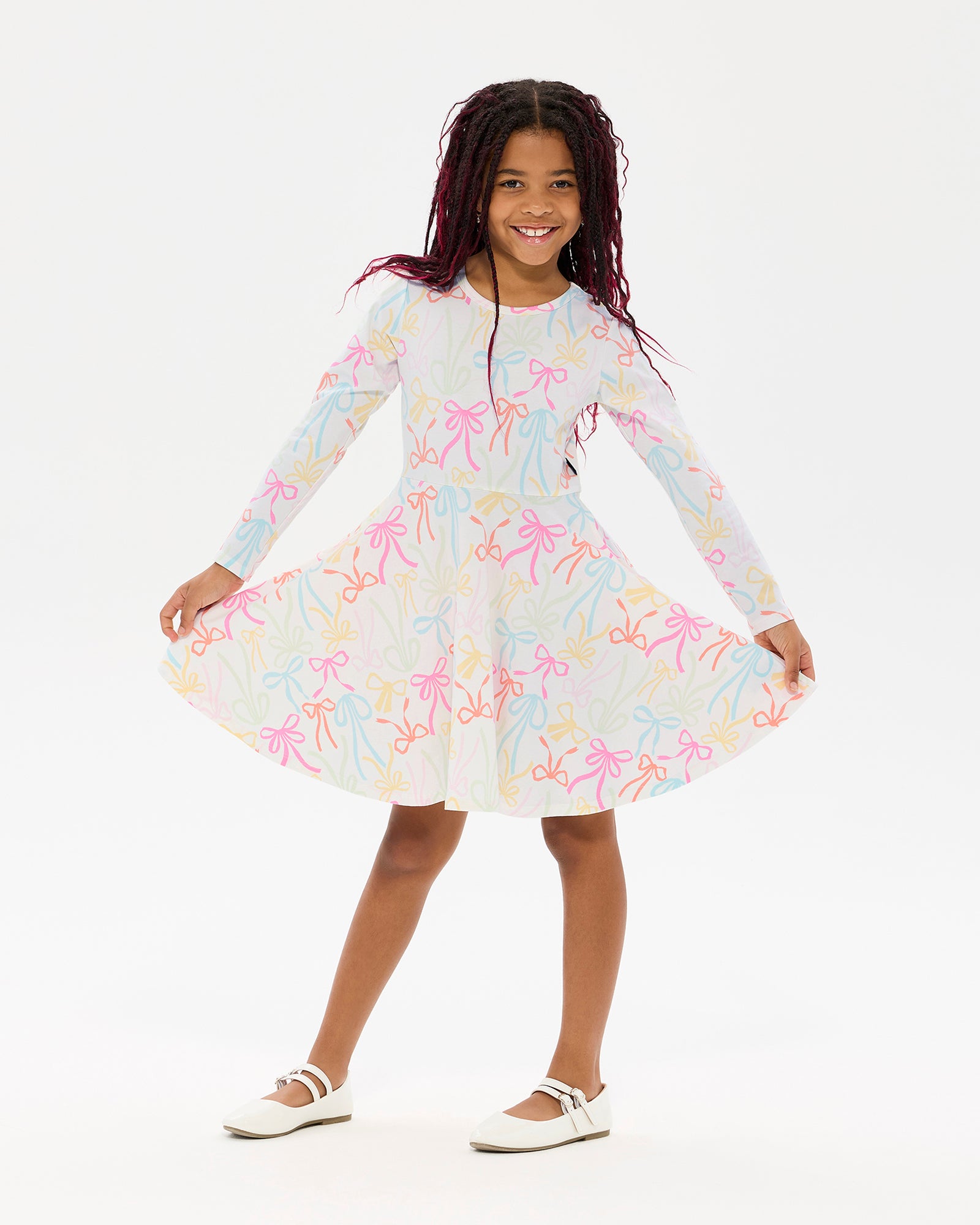 RIBBONS LONG SLEEVE WAISTED DRESS | Rock Your Baby