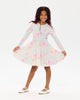 RIBBONS LONG SLEEVE WAISTED DRESS