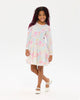 RIBBONS LONG SLEEVE WAISTED DRESS
