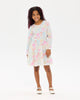 RIBBONS LONG SLEEVE WAISTED DRESS