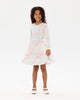 RIBBONS LONG SLEEVE WAISTED DRESS