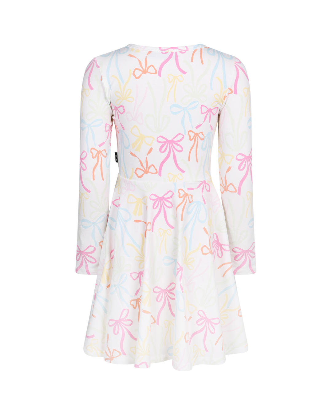 RIBBONS LONG SLEEVE WAISTED DRESS