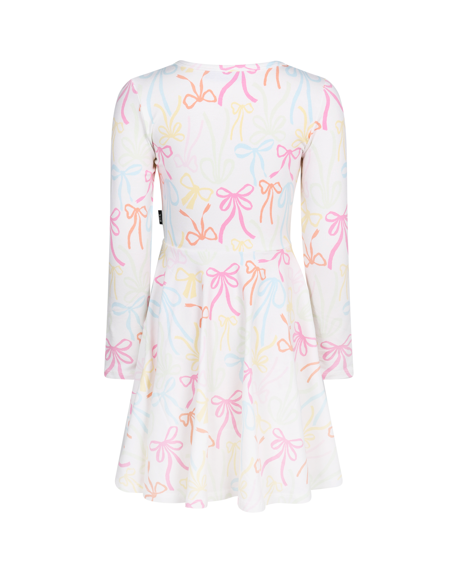 RIBBONS LONG SLEEVE WAISTED DRESS