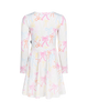 RIBBONS LONG SLEEVE WAISTED DRESS