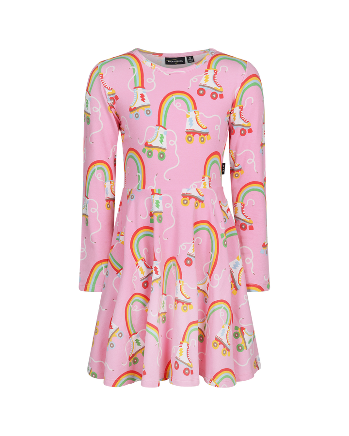 LET THE GOOD TIMES ROLL LONG SLEEVE WAISTED DRESS
