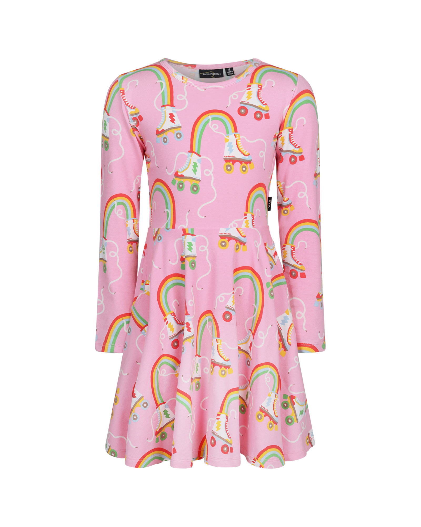 LET THE GOOD TIMES ROLL LONG SLEEVE WAISTED DRESS