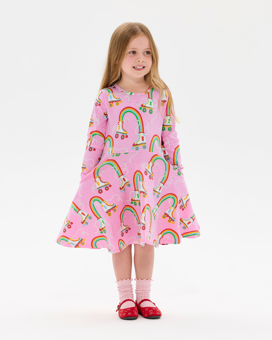 LET THE GOOD TIMES ROLL LONG SLEEVE WAISTED DRESS