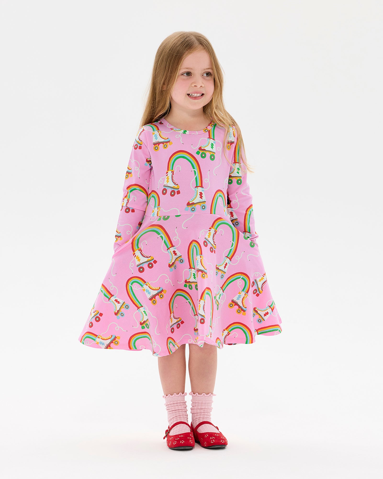 LET THE GOOD TIMES ROLL LONG SLEEVE WAISTED DRESS