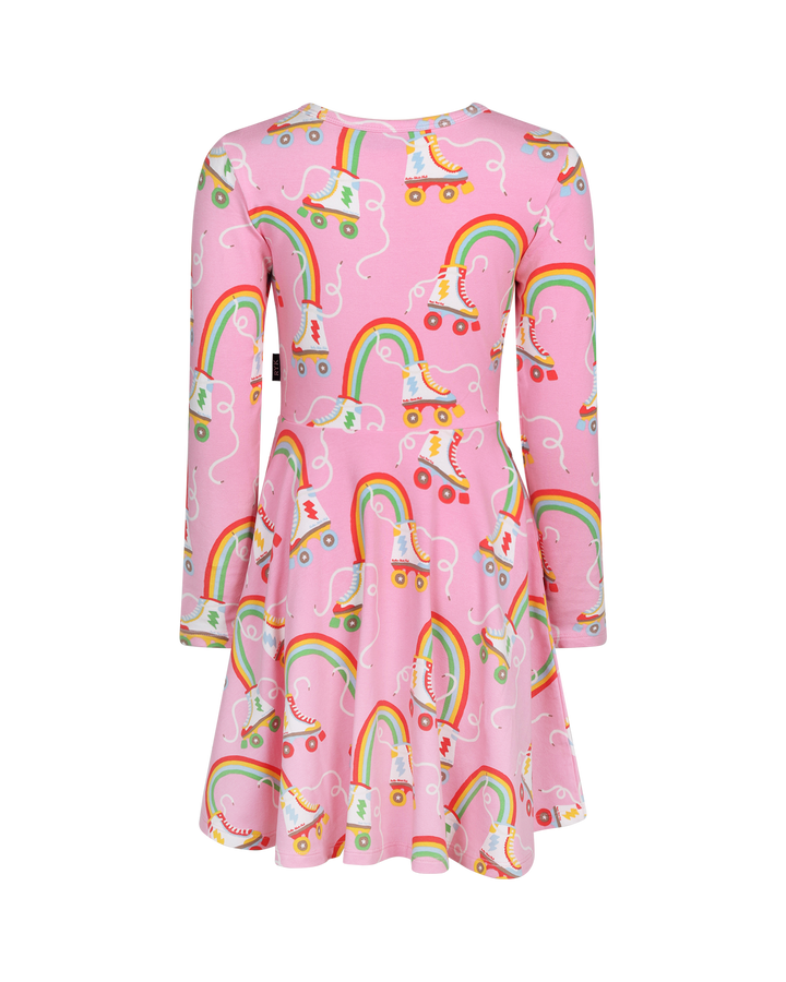 LET THE GOOD TIMES ROLL LONG SLEEVE WAISTED DRESS