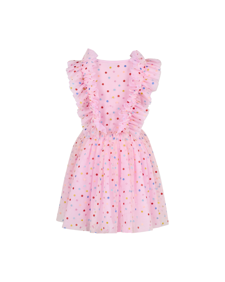 TULLE GLITTER SPOT SUZIE DRESS IN MULTI
