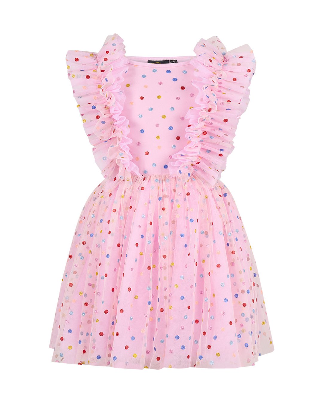 TULLE GLITTER SPOT SUZIE DRESS IN MULTI