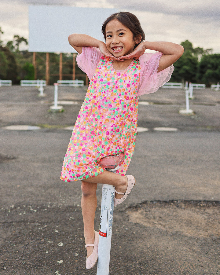 SEQUIN FELICITY DRESS IN RAINBOW