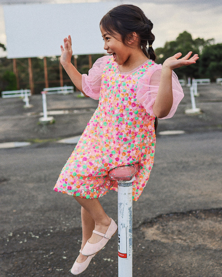 SEQUIN FELICITY DRESS IN RAINBOW
