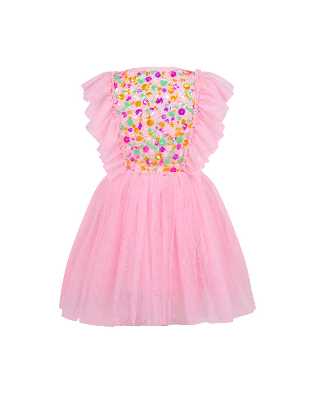 SEQUIN TULLE BELLAMY DRESS IN RAINBOW