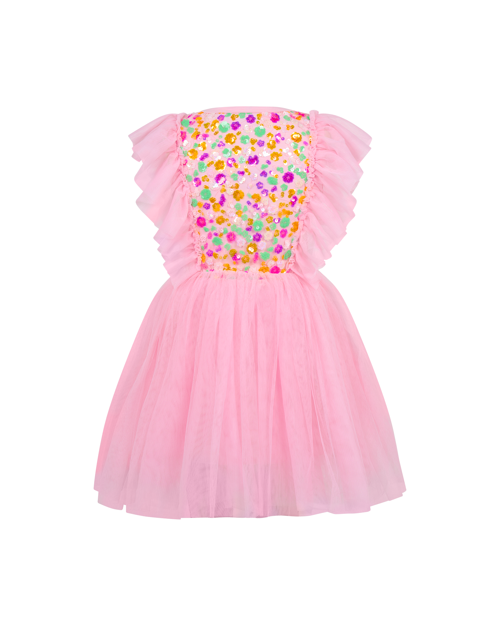 SEQUIN TULLE BELLAMY DRESS IN RAINBOW