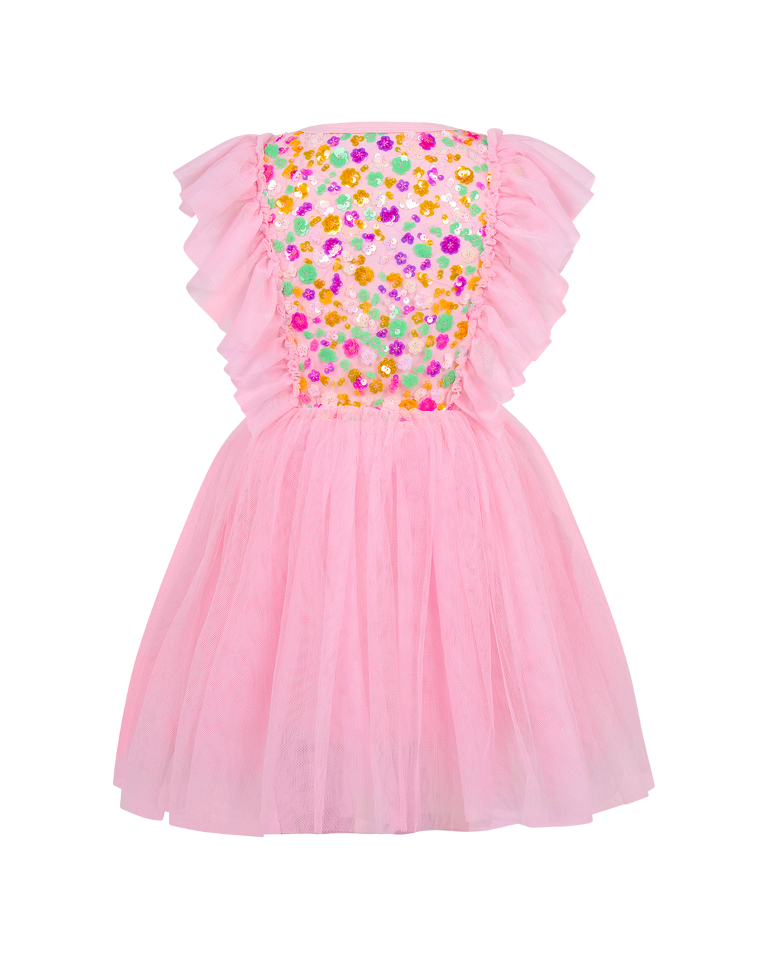 SEQUIN TULLE BELLAMY DRESS IN RAINBOW