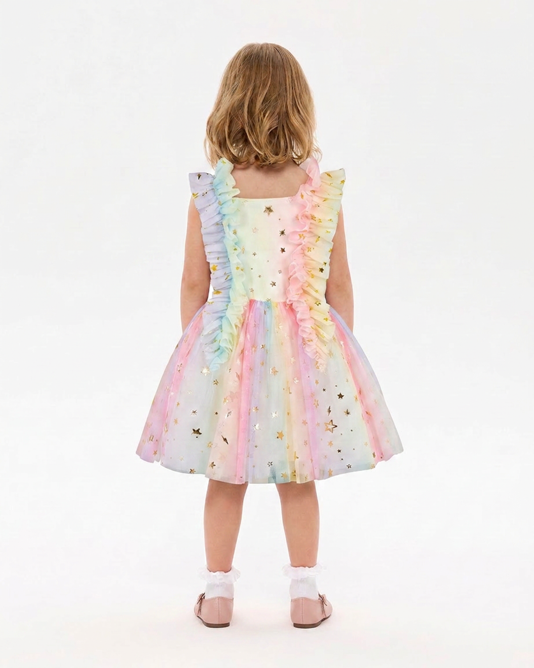 TULLE STARS LORENNE DRESS IN ROSE GOLD