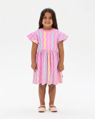 CANDY STRIPE FLEUR DRESS