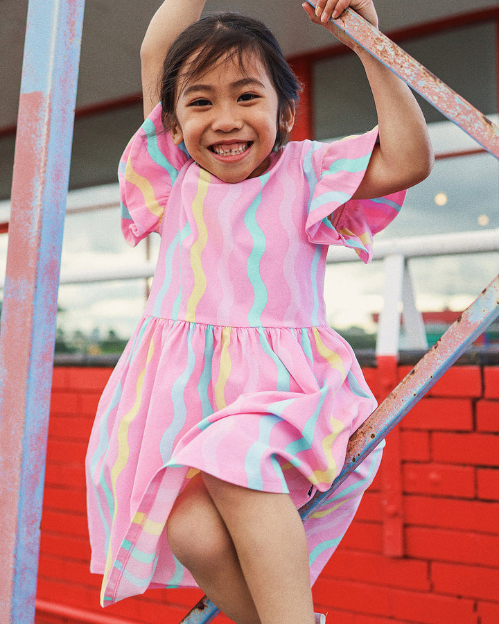 CANDY STRIPE FLEUR DRESS