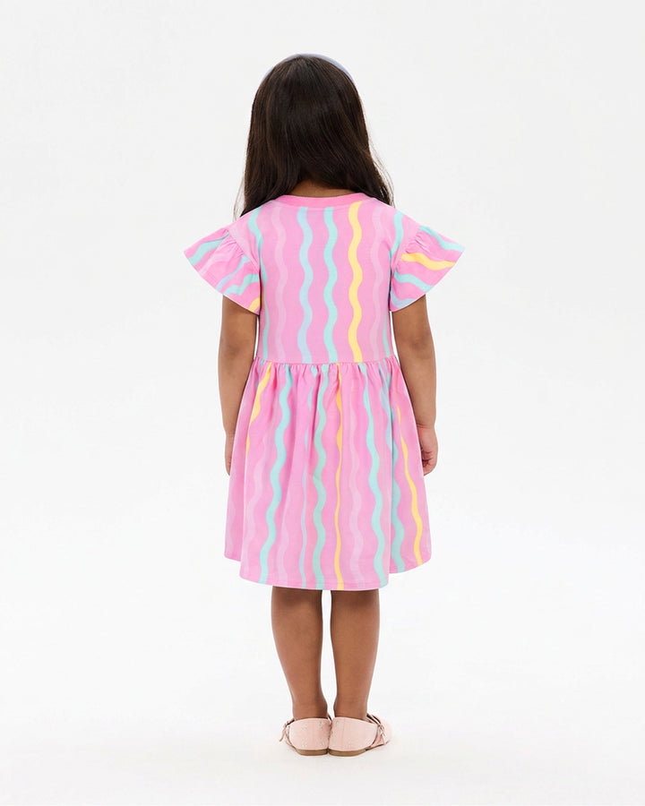 CANDY STRIPE FLEUR DRESS