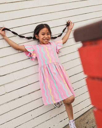 CANDY STRIPE FLEUR DRESS