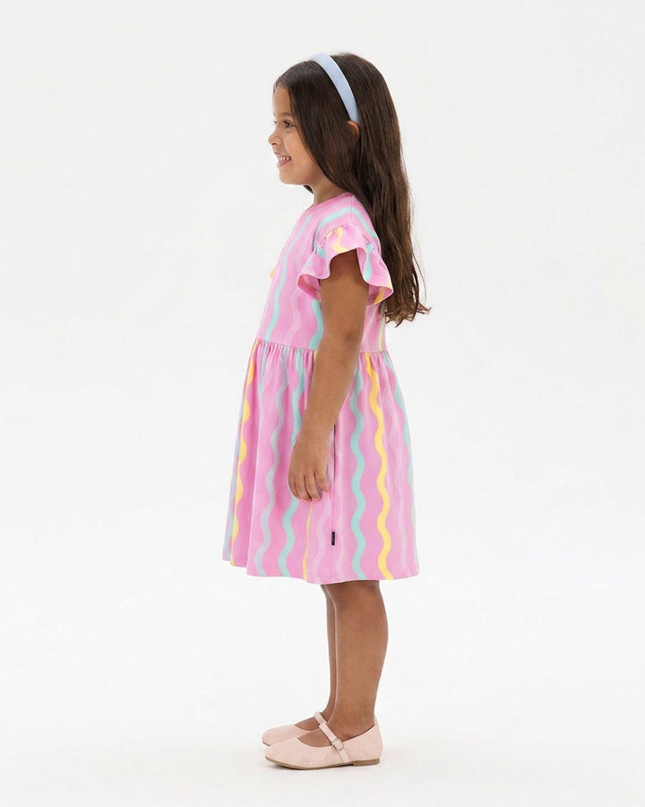 CANDY STRIPE FLEUR DRESS