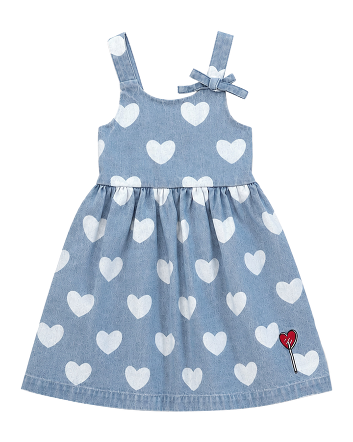 BELINDA BOW DRESS IN DENIM