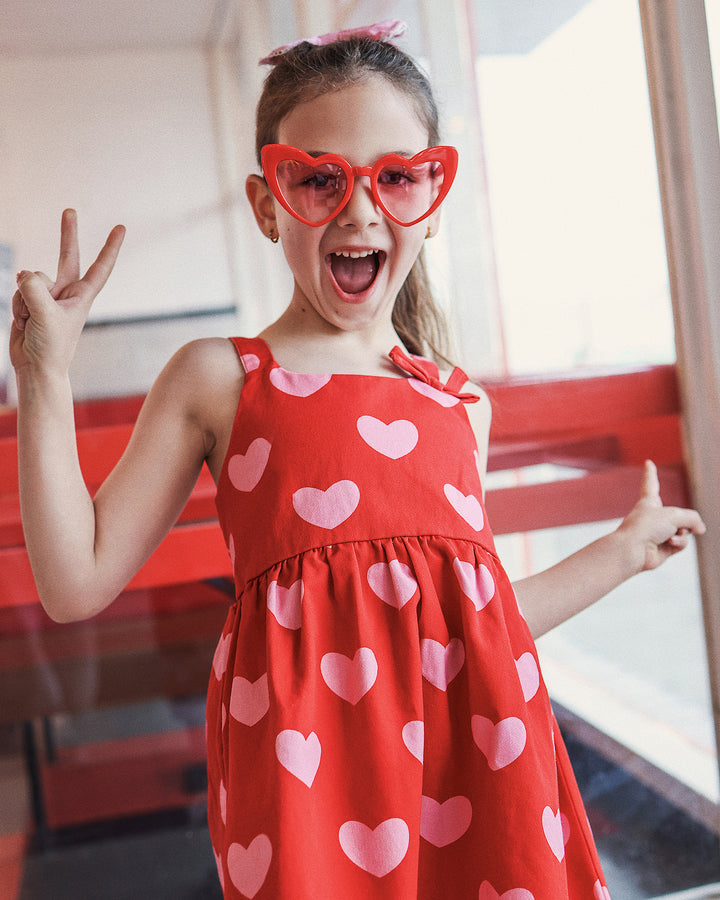 BELINDA BOW DRESS IN RED