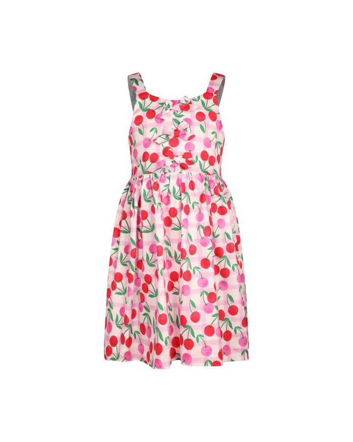 MIRA BOW DRESS IN TUTTI FRUITTI PINK