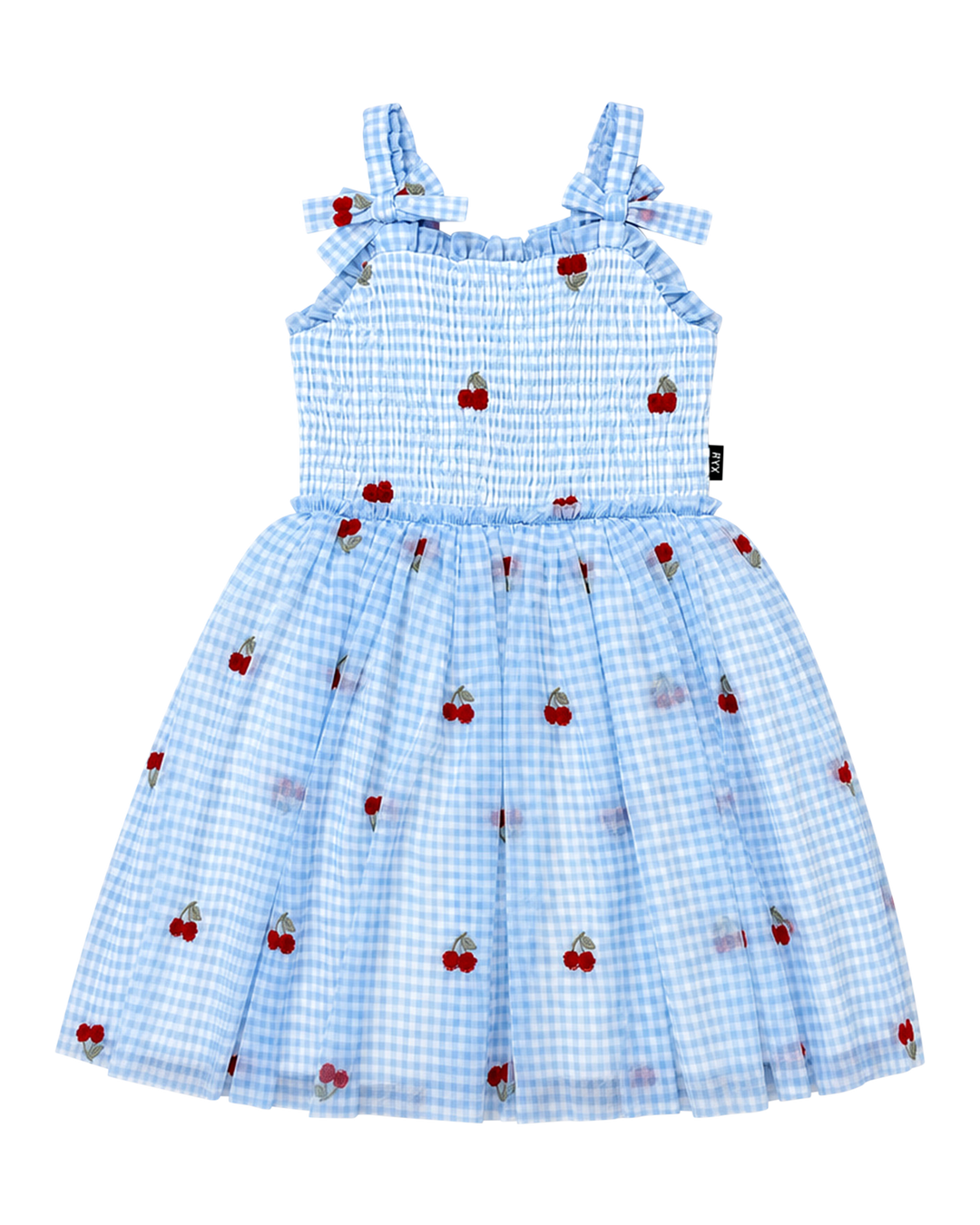 LUNABELLE DRESS IN BLUE GINGHAM