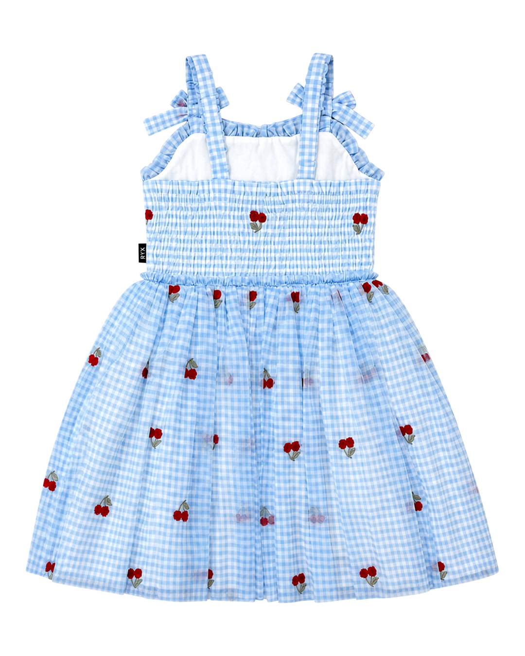 LUNABELLE DRESS IN BLUE GINGHAM