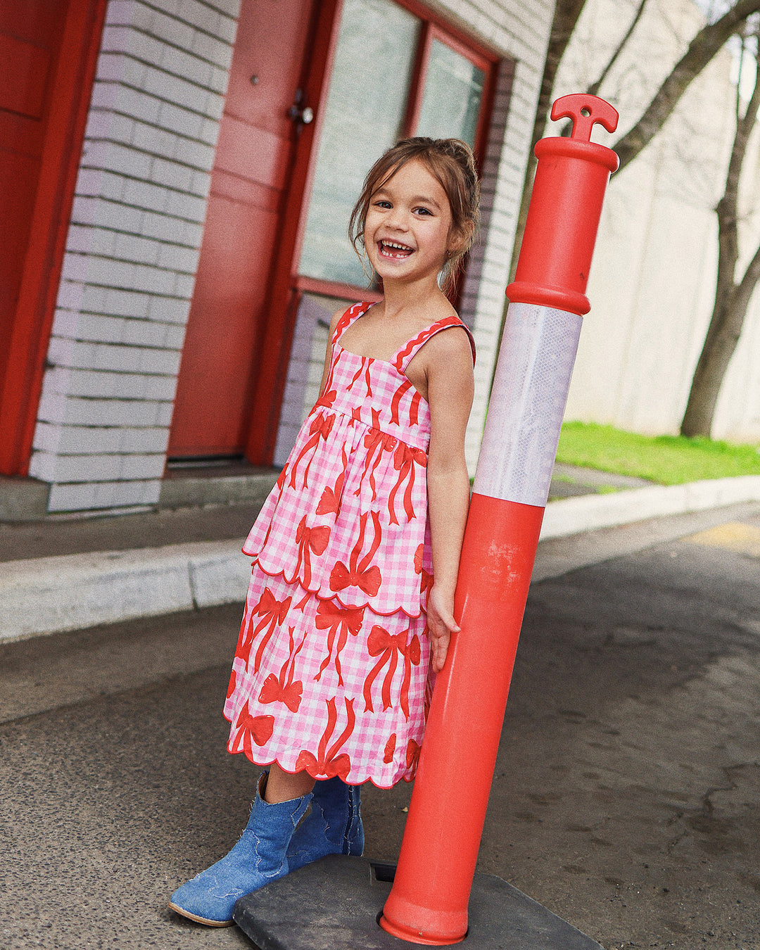 MYRA DRESS IN BOW PINK