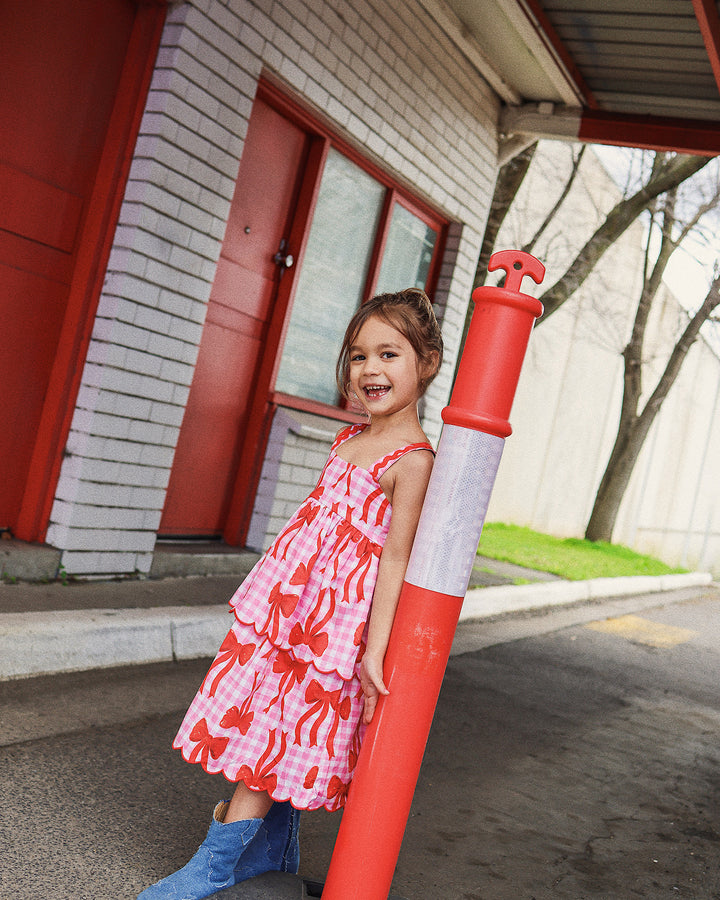 MYRA DRESS IN BOW PINK
