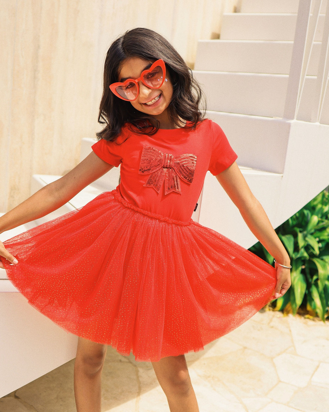 JOY DRESS IN HOLIDAY RED