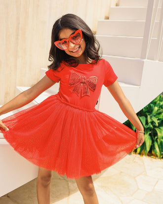 JOY DRESS IN HOLIDAY RED