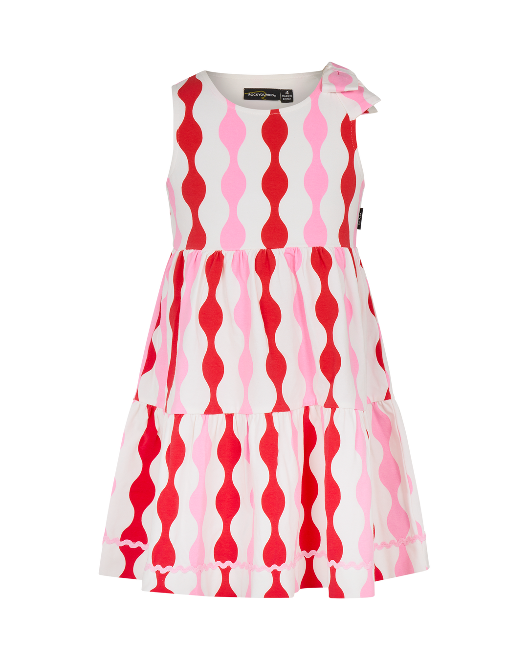 RIC RAC BOW DRESS IN PARTY PINK