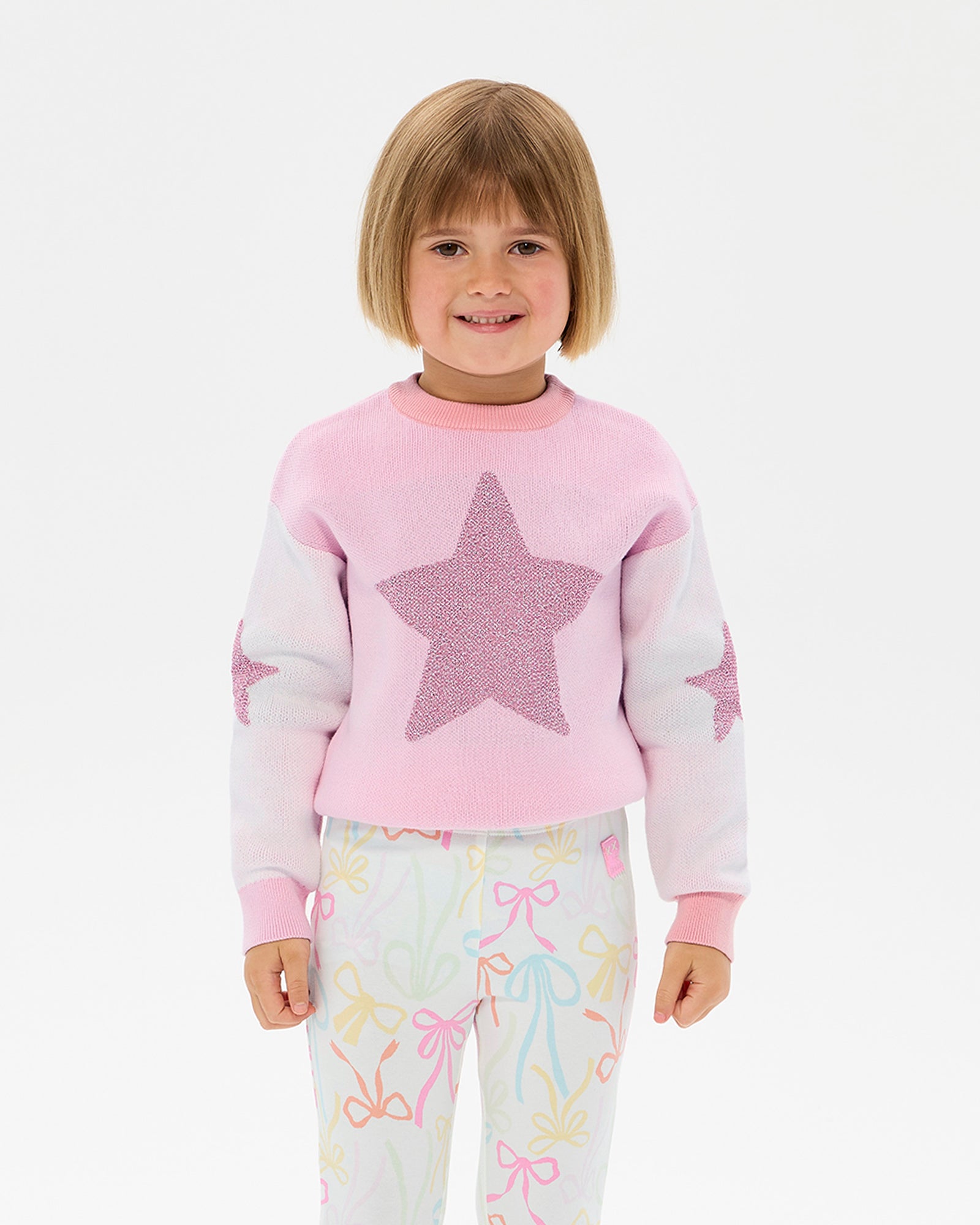 METALLIC STARS LACEY JUMPER