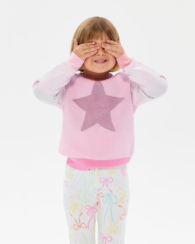 METALLIC STARS LACEY JUMPER