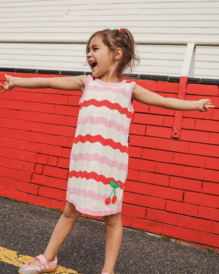 MAXINE CROCHET DRESS IN STRIPE