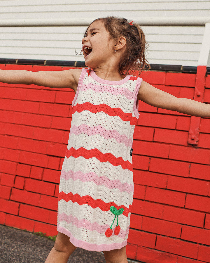 MAXINE CROCHET DRESS IN STRIPE