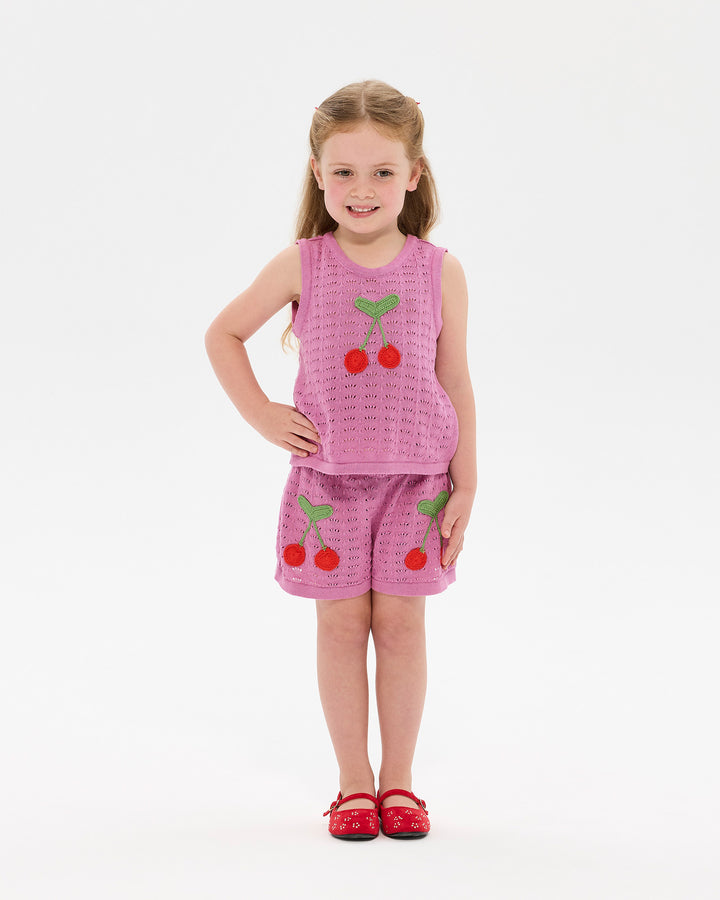 LA MER CROCHET TANK IN PINK