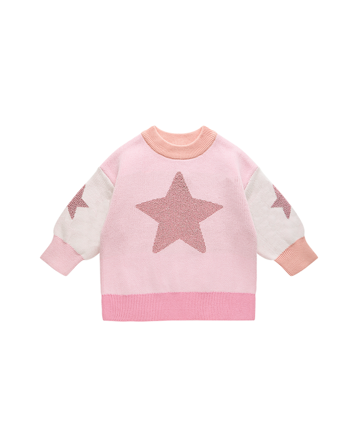 METALLIC STARS BABY LACEY JUMPER