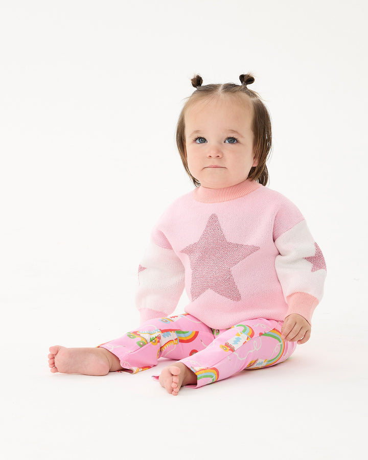 METALLIC STARS BABY LACEY JUMPER