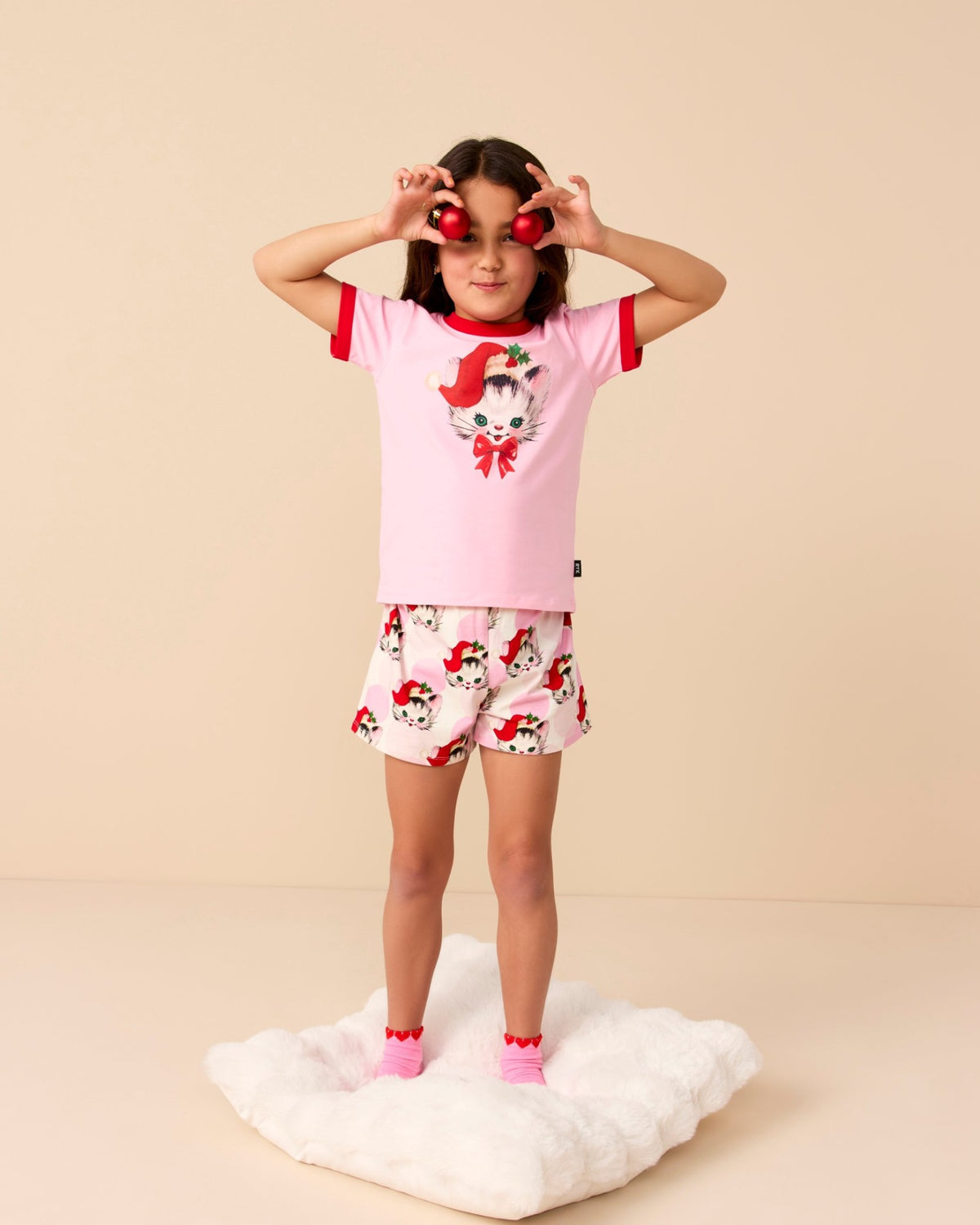 Pippa Sleep Set in Cream Pink - Rock Your Kid girls sleep set