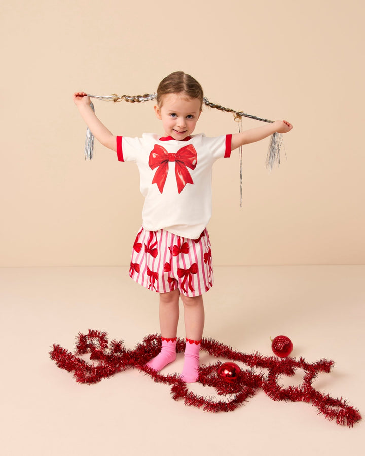 Pippa Sleep Set in Pink Clay Stripe - Rock Your Kid girls sleep set