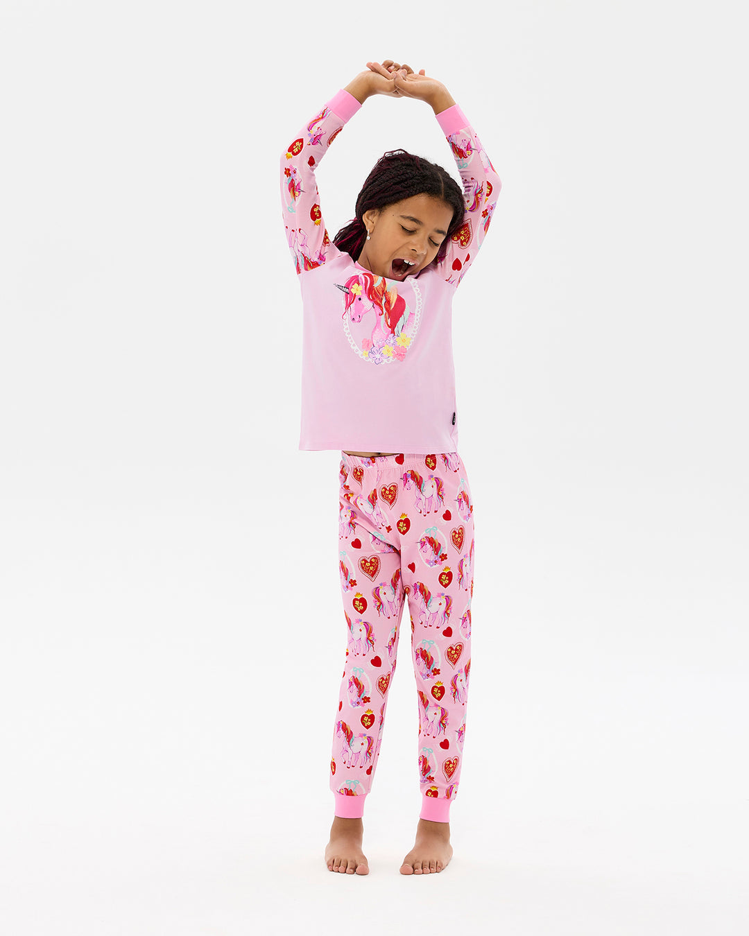 UNICORN HEARTS LONG SLEEVE BELLE SLEEP SET | Rock Your Baby