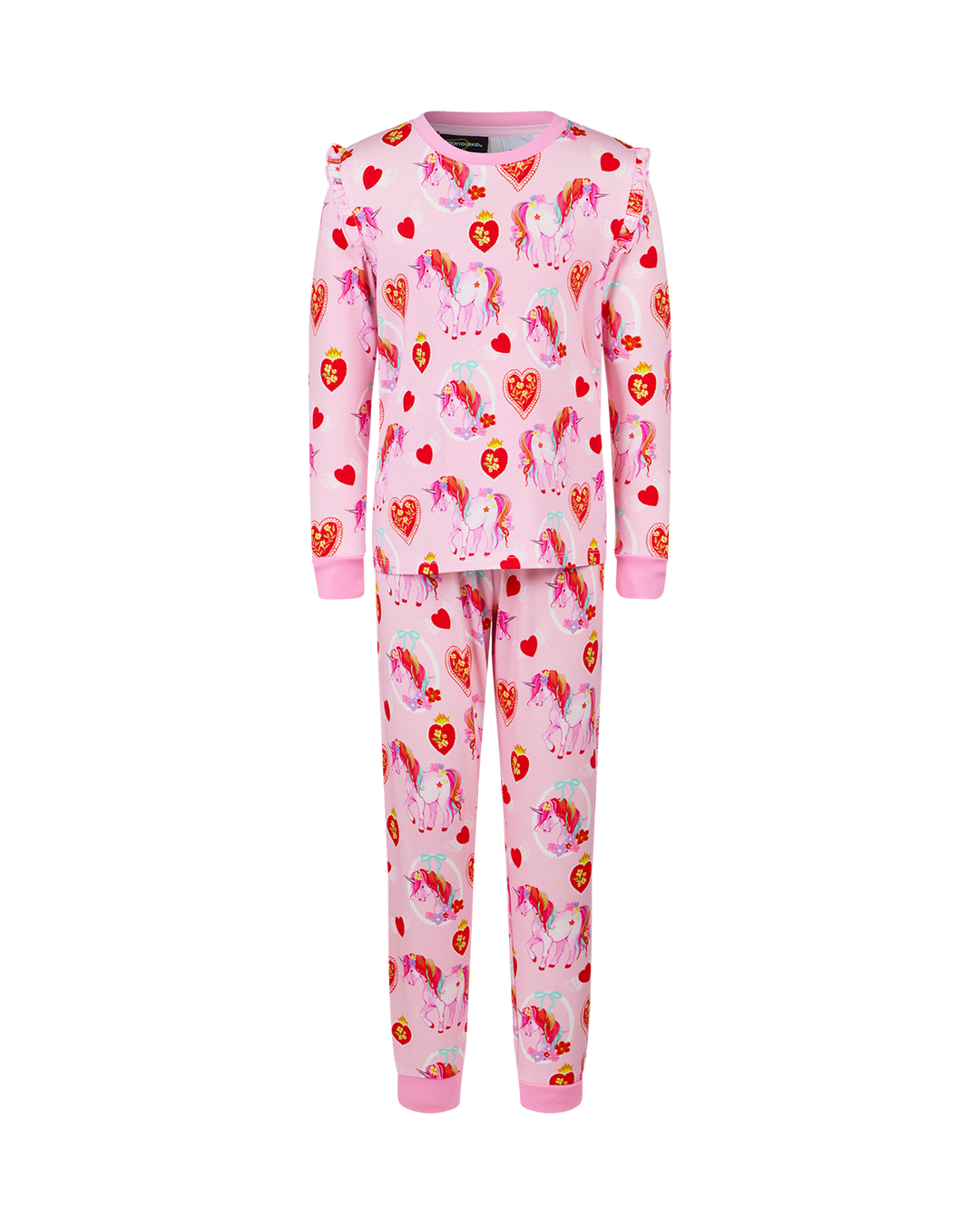 UNICORN HEARTS FRILL LONG SLEEVE ALICE SLEEP SET | Rock Your Baby