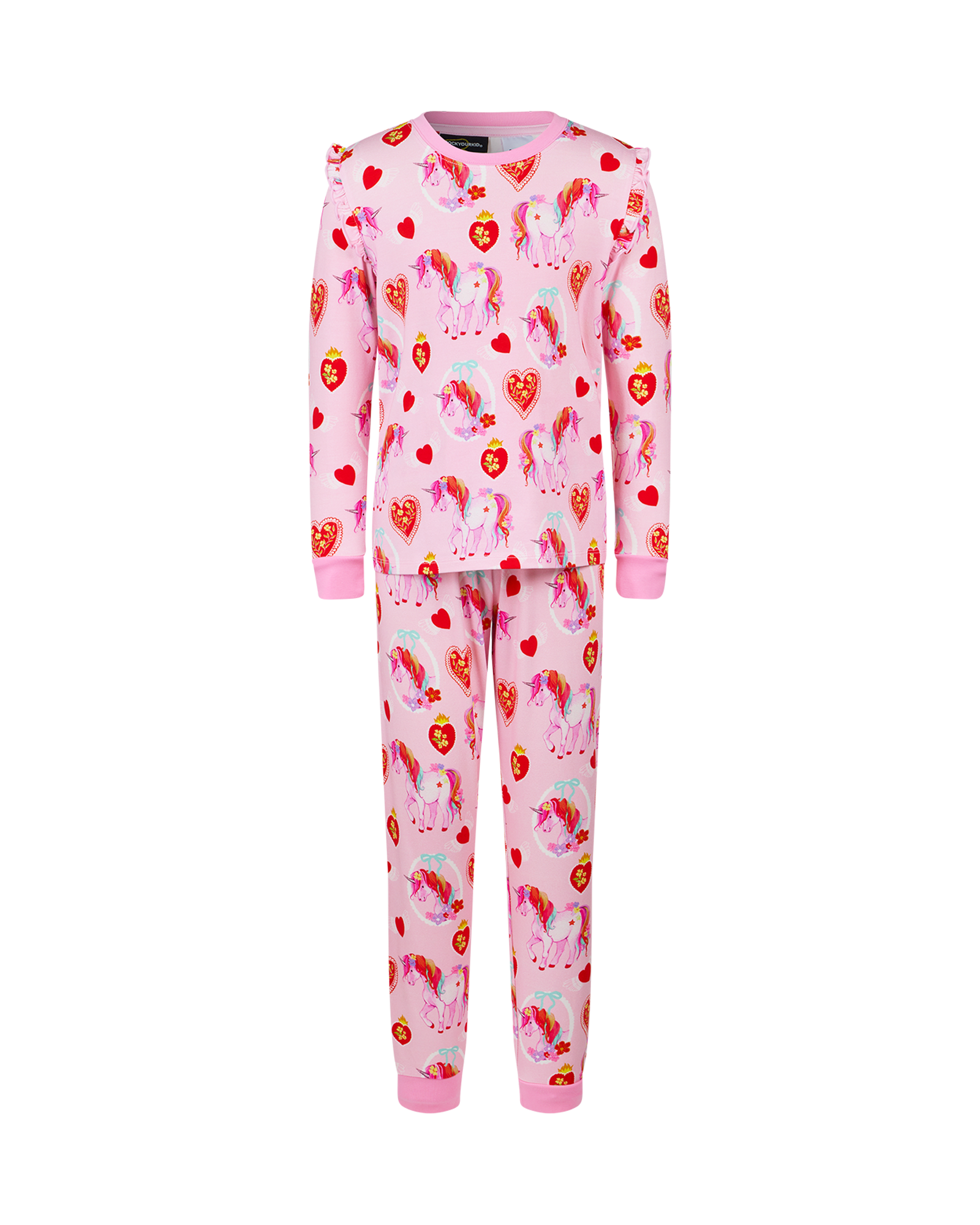 UNICORN HEARTS FRILL LONG SLEEVE ALICE SLEEP SET | Rock Your Baby
