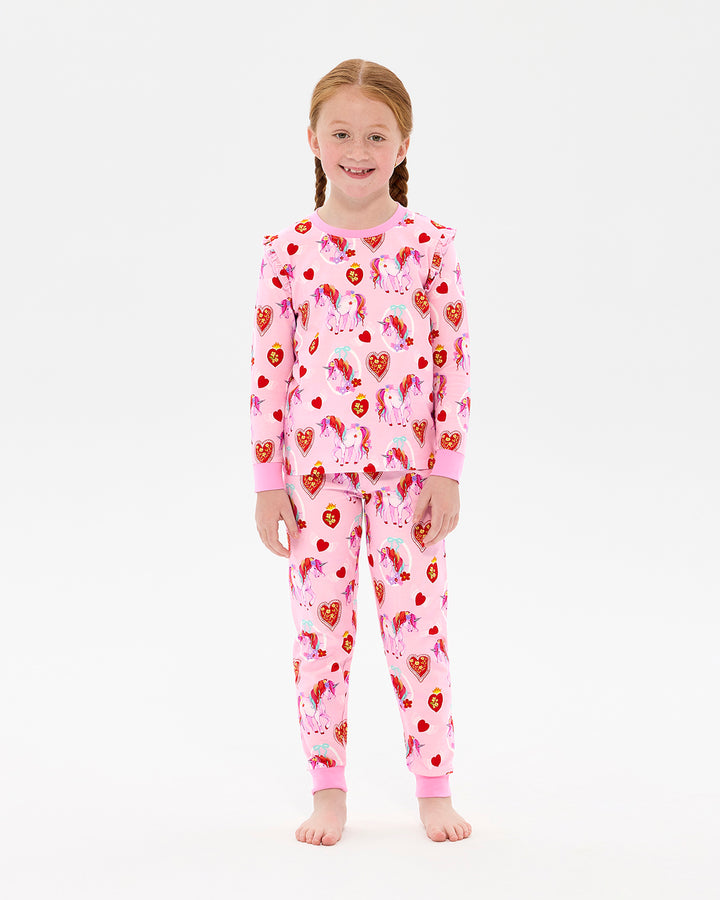 UNICORN HEARTS FRILL LONG SLEEVE ALICE SLEEP SET