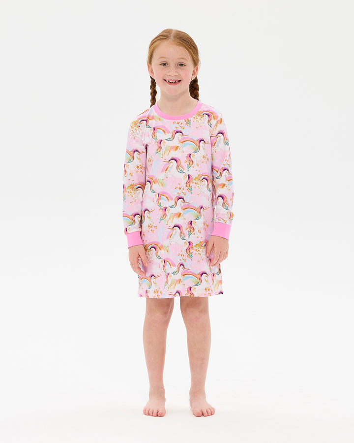UNICORN PONY COLOURPOP LONG SLEEVE  LILY NIGHTIE